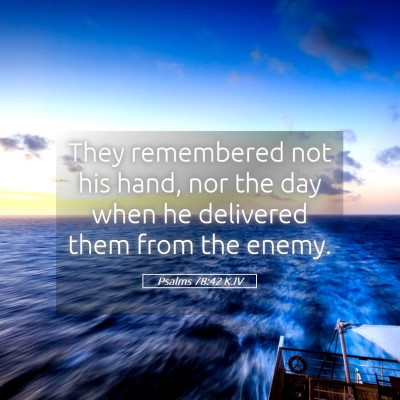 Picture 05 - Psalms 78:42 KJV - They remembered not his hand, nor the day when he - Bible Verse Picture