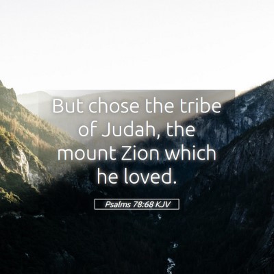 Picture 05 - Psalms 78:68 KJV - But chose the tribe of Judah, the mount Zion - Bible Verse Picture