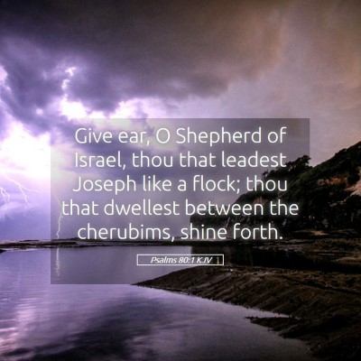 Picture 05 - Psalms 80:1 KJV - Give ear, O Shepherd of Israel, thou that leadest - Bible Verse Picture
