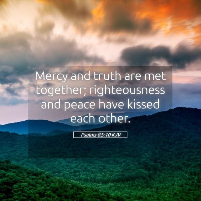 Picture 05 - Psalms 85:10 KJV - Mercy and truth are met together; righteousness - Bible Verse Picture