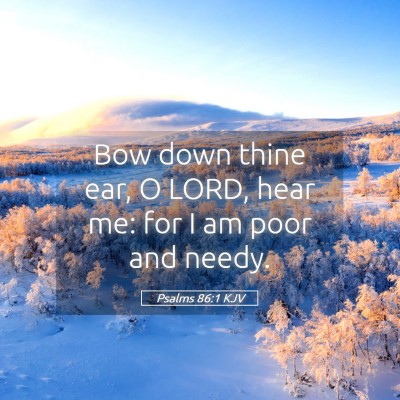Picture 05 - Psalms 86:1 KJV - Bow down thine ear, O LORD, hear me: for I am - Bible Verse Picture