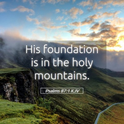 Picture 05 - Psalms 87:1 KJV - His foundation is in the holy - Bible Verse Picture
