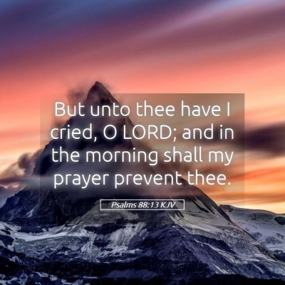 Picture 05 - Psalms 88:13 KJV - But unto thee have I cried, O LORD; and in the - Bible Verse Picture