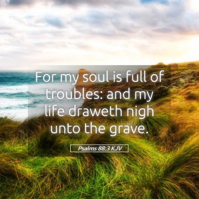 Picture 05 - Psalms 88:3 KJV - For my soul is full of troubles: and my life - Bible Verse Picture