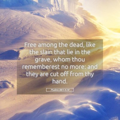 Picture 05 - Psalms 88:5 KJV - Free among the dead, like the slain that lie in - Bible Verse Picture