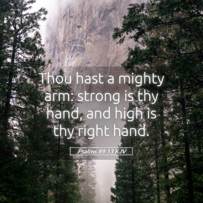 Picture 05 - Psalms 89:13 KJV - Thou hast a mighty arm: strong is thy hand, and - Bible Verse Picture