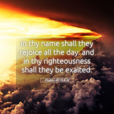 Picture 05 - Psalms 89:16 KJV - In thy name shall they rejoice all the day: and - Bible Verse Picture