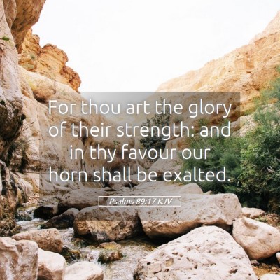 Picture 05 - Psalms 89:17 KJV - For thou art the glory of their strength: and in - Bible Verse Picture