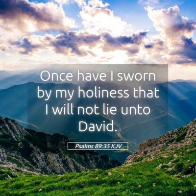 Picture 05 - Psalms 89:35 KJV - Once have I sworn by my holiness that I will not - Bible Verse Picture