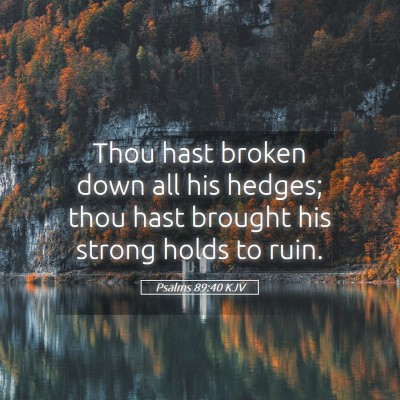 Picture 05 - Psalms 89:40 KJV - Thou hast broken down all his hedges; thou hast - Bible Verse Picture