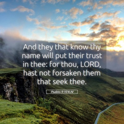 Picture 05 - Psalms 9:10 KJV - And they that know thy name will put their trust - Bible Verse Picture