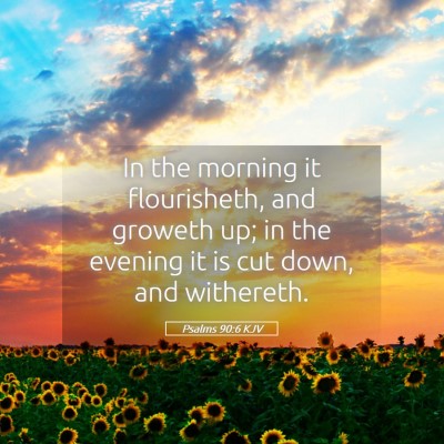 Picture 05 - Psalms 90:6 KJV - In the morning it flourisheth, and groweth up; in - Bible Verse Picture