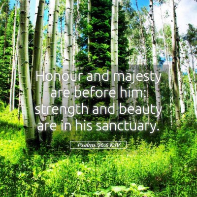 Picture 05 - Psalms 96:6 KJV - Honour and majesty are before him: strength and - Bible Verse Picture
