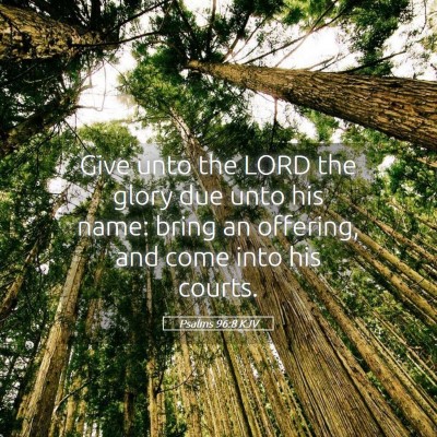Picture 05 - Psalms 96:8 KJV - Give unto the LORD the glory due unto his name: - Bible Verse Picture