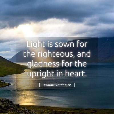 Picture 05 - Psalms 97:11 KJV - Light is sown for the righteous, and gladness for - Bible Verse Picture