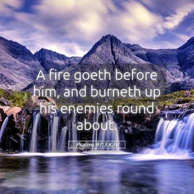 Picture 05 - Psalms 97:3 KJV - A fire goeth before him, and burneth up his - Bible Verse Picture