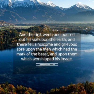 Picture 05 - Revelation 16:2 KJV - And the first went, and poured out his vial upon - Bible Verse Picture