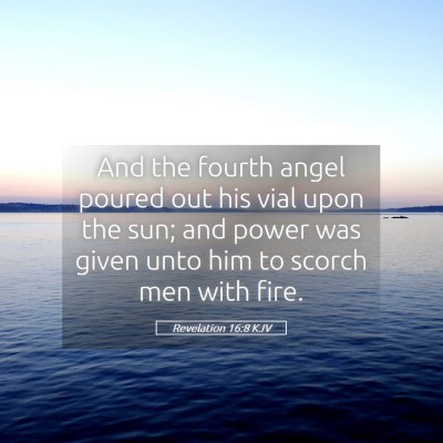 Picture 05 - Revelation 16:8 KJV - And the fourth angel poured out his vial upon the - Bible Verse Picture