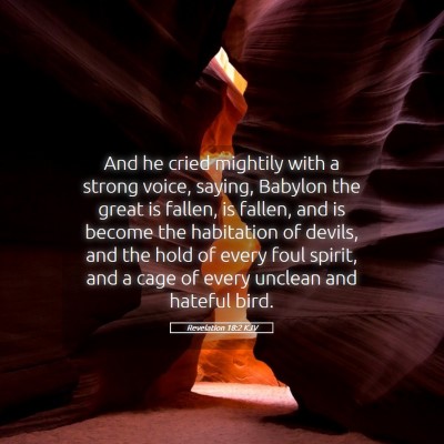 Picture 05 - Revelation 18:2 KJV - And he cried mightily with a strong voice, - Bible Verse Picture