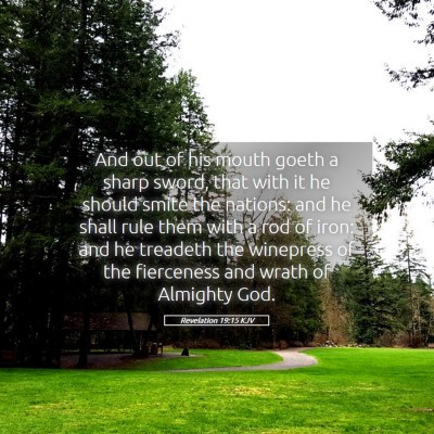 Picture 05 - Revelation 19:15 KJV - And out of his mouth goeth a sharp sword, that - Bible Verse Picture