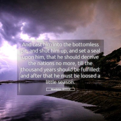 Picture 05 - Revelation 20:3 KJV - And cast him into the bottomless pit, and shut - Bible Verse Picture