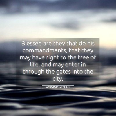 Picture 05 - Revelation 22:14 KJV - Blessed are they that do his commandments, that - Bible Verse Picture