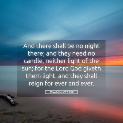 Picture 05 - Revelation 22:5 KJV - And there shall be no night there; and they need - Bible Verse Picture