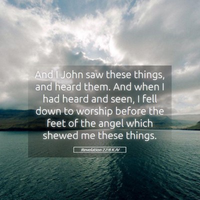 Picture 05 - Revelation 22:8 KJV - And I John saw these things, and heard them. And - Bible Verse Picture