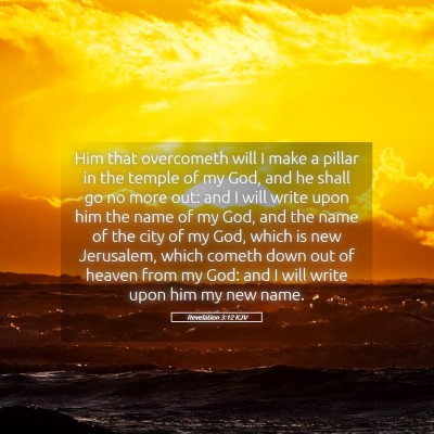 Picture 05 - Revelation 3:12 KJV - Him that overcometh will I make a pillar in the - Bible Verse Picture