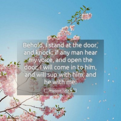 Picture 05 - Revelation 3:20 KJV - Behold, I stand at the door, and knock: if any - Bible Verse Picture