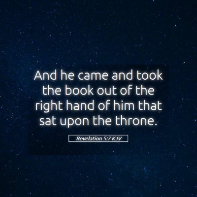 Picture 05 - Revelation 5:7 KJV - And he came and took the book out of the right - Bible Verse Picture