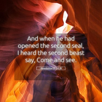 Picture 05 - Revelation 6:3 KJV - And when he had opened the second seal, I heard - Bible Verse Picture