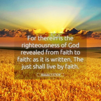 Picture 05 - Romans 1:17 KJV - For therein is the righteousness of God revealed - Bible Verse Picture