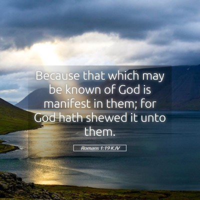Picture 05 - Romans 1:19 KJV - Because that which may be known of God is - Bible Verse Picture