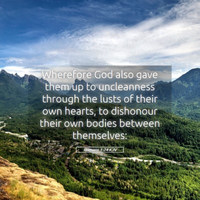 Picture 05 - Romans 1:24 KJV - Wherefore God also gave them up to uncleanness - Bible Verse Picture