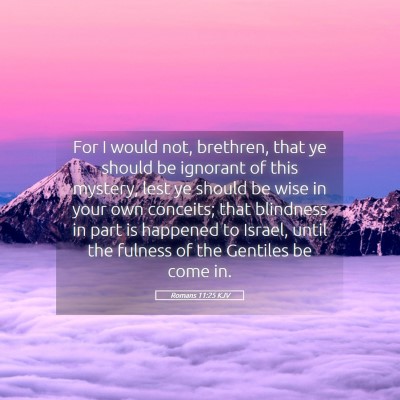 Picture 05 - Romans 11:25 KJV - For I would not, brethren, that ye should be - Bible Verse Picture