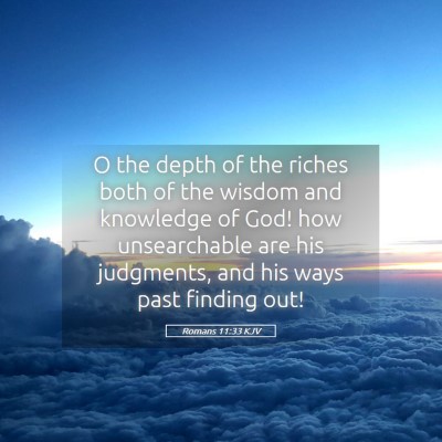 Picture 05 - Romans 11:33 KJV - O the depth of the riches both of the wisdom and - Bible Verse Picture