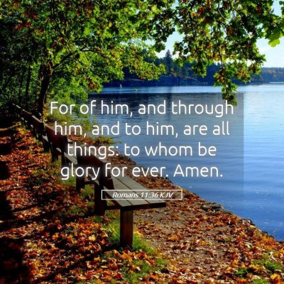 Picture 05 - Romans 11:36 KJV - For of him, and through him, and to him, are all - Bible Verse Picture