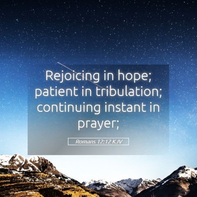 Picture 05 - Romans 12:12 KJV - Rejoicing in hope; patient in tribulation; - Bible Verse Picture