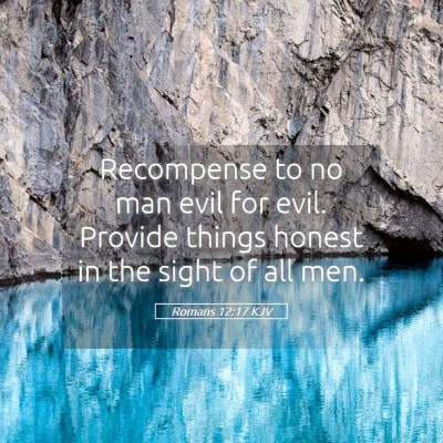 Picture 05 - Romans 12:17 KJV - Recompense to no man evil for evil. Provide - Bible Verse Picture