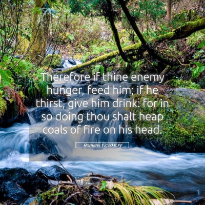 Picture 05 - Romans 12:20 KJV - Therefore if thine enemy hunger, feed him; if he - Bible Verse Picture