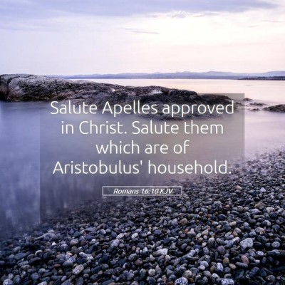 Picture 05 - Romans 16:10 KJV - Salute Apelles approved in Christ. Salute them - Bible Verse Picture