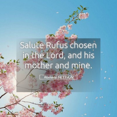 Picture 05 - Romans 16:13 KJV - Salute Rufus chosen in the Lord, and his mother - Bible Verse Picture