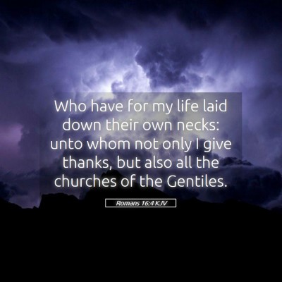 Picture 05 - Romans 16:4 KJV - Who have for my life laid down their own necks: - Bible Verse Picture