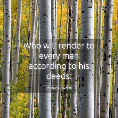 Picture 05 - Romans 2:6 KJV - Who will render to every man according to his - Bible Verse Picture