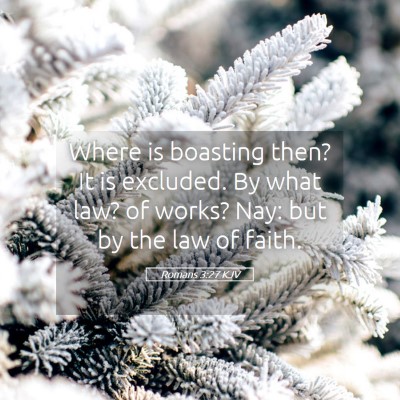 Picture 05 - Romans 3:27 KJV - Where is boasting then? It is excluded. By what - Bible Verse Picture