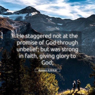 Picture 05 - Romans 4:20 KJV - He staggered not at the promise of God through - Bible Verse Picture