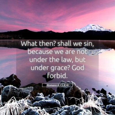 Picture 05 - Romans 6:15 KJV - What then? shall we sin, because we are not under - Bible Verse Picture