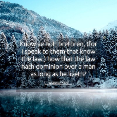 Picture 05 - Romans 7:1 KJV - Know ye not, brethren, (for I speak to them that - Bible Verse Picture