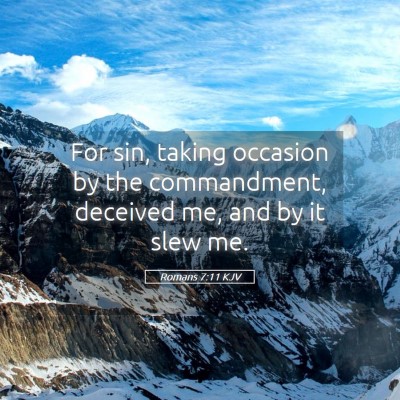 Picture 05 - Romans 7:11 KJV - For sin, taking occasion by the commandment, - Bible Verse Picture
